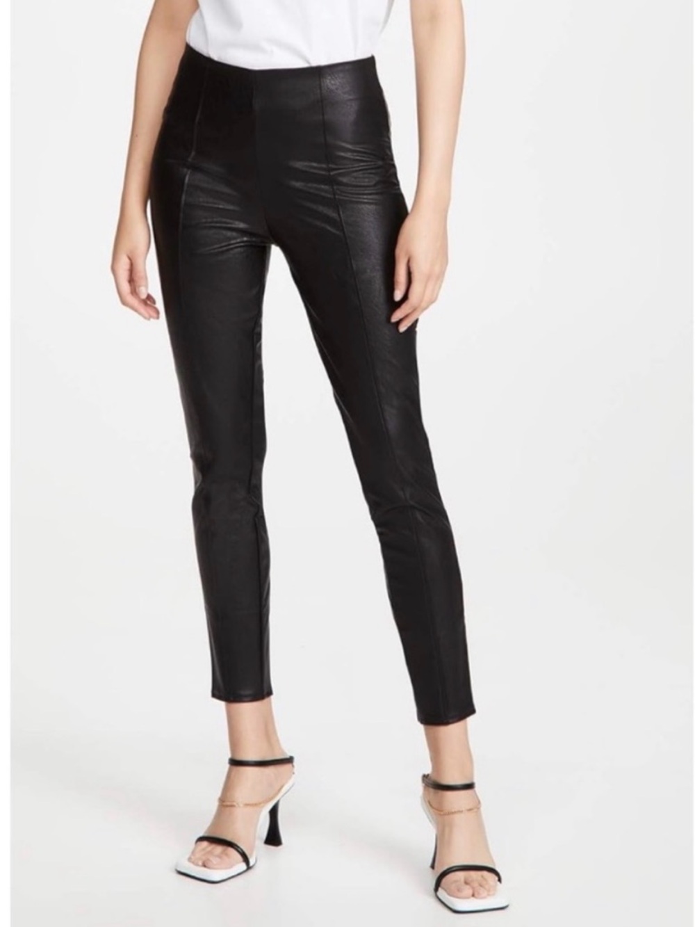 PAIGE Kianna Vegan Leather Leggings M Black